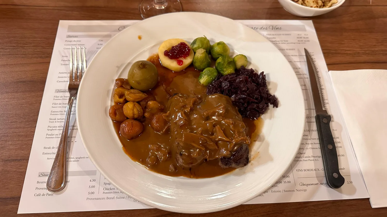 Assiette de chasse au Manoir à Vaulruz